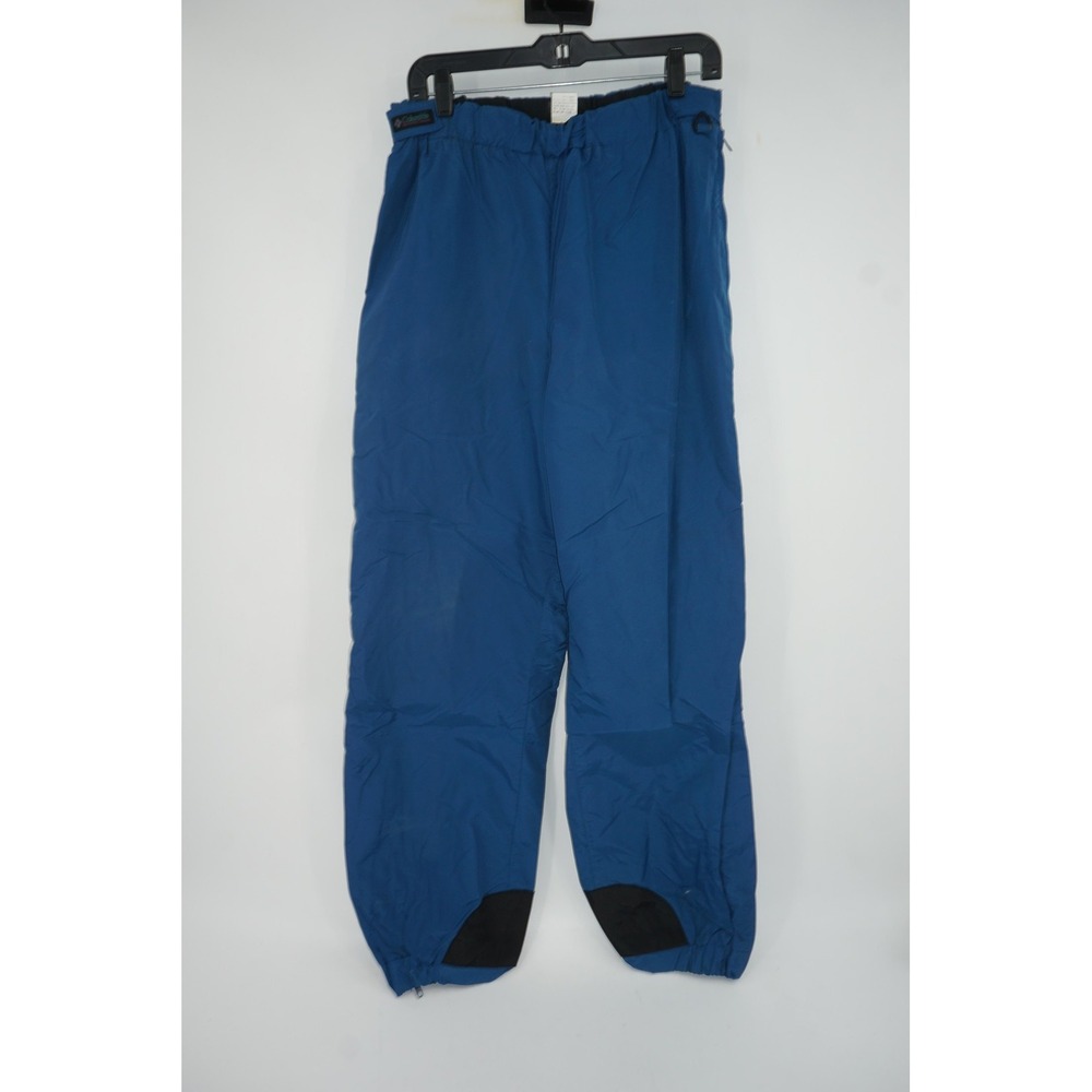 Columbia Snow Pants Nylon Blue Elastic Waist Zip Leg Ski Hiking Winter Men's XL